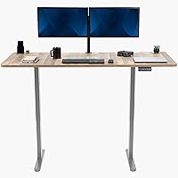 Vista 38 de VIVO DESK-KIT-E2B1B - Escritorio eléctrico de pie con motor doble, ajuste de altura de memoria, serie E2B, marco negro superior negro, DESK-KIT-E2B1B