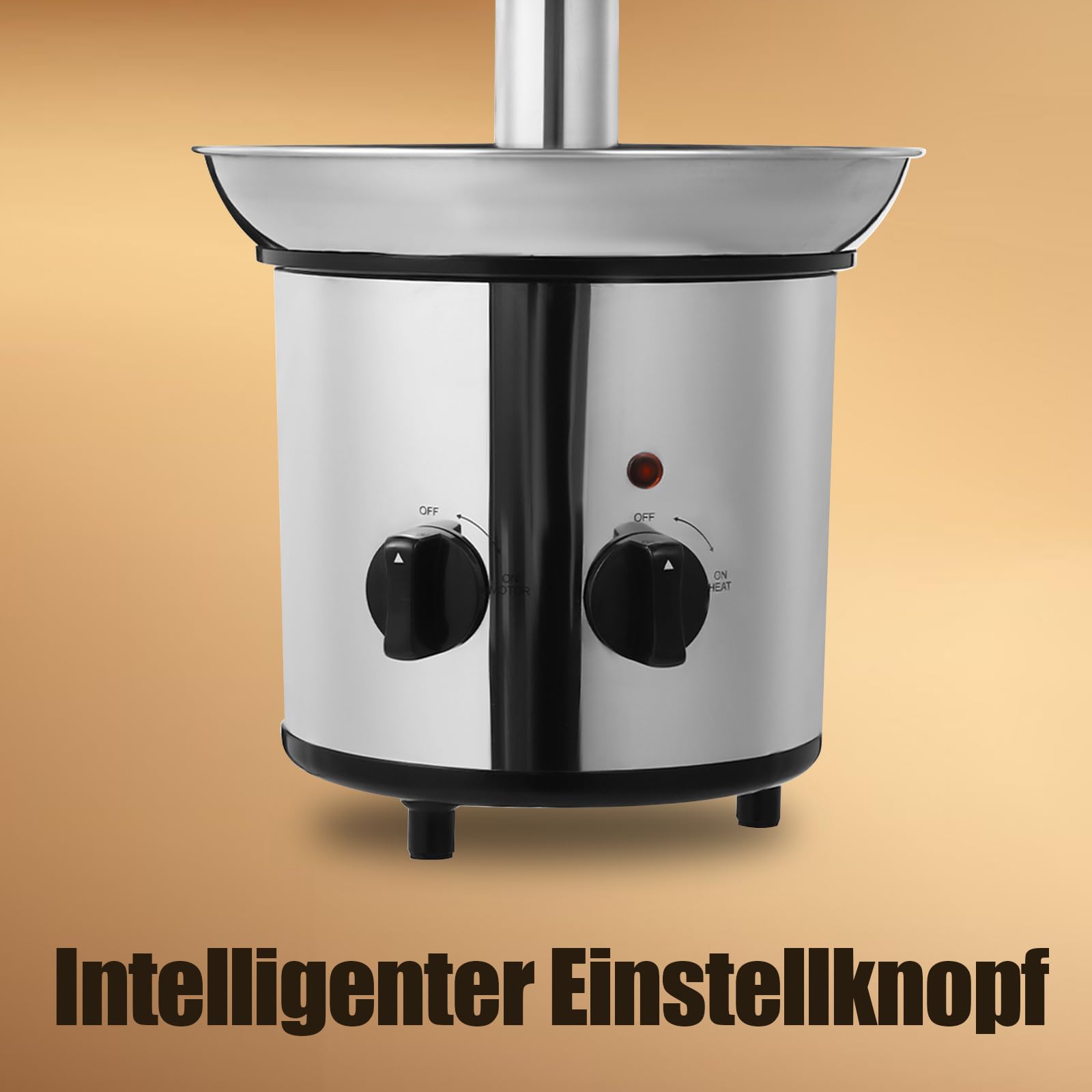 4-Etagen Schokobrunnen mit Schmelzfunktion, 170W Elektrisch Schokoladenbrunnen Schokoladenfondue Maschine, 1.8L/60.86oz Kapazität Edelstahl Schokoladen Brunnen für Familie Party Geburtstag Hochzeitd