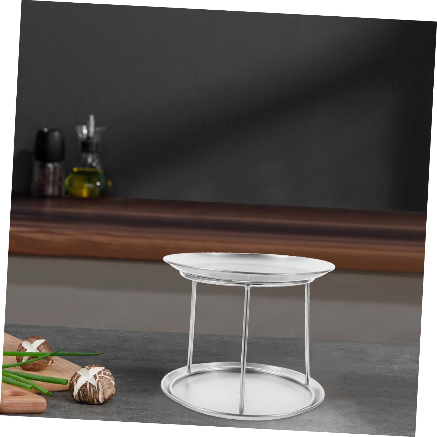 Mikikit Vassoio Acciaio Inox Doppio Strato per Buffet Frutti di Mare, Supporto Elegante in Acciaio Inossidabile per Esposizione Ostriche, Gamberi e Granchi per Uso Party