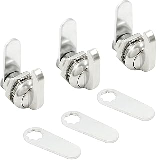 Unlorspy 3 Pcs 5/8 Inch Thumb Operated Cam Lock Chrome-Finish Zinc Alloy Thumb Operated Offset Cam Lock Latch Keyless Twist for RV Storage, Camper, Boat, Files Drawers