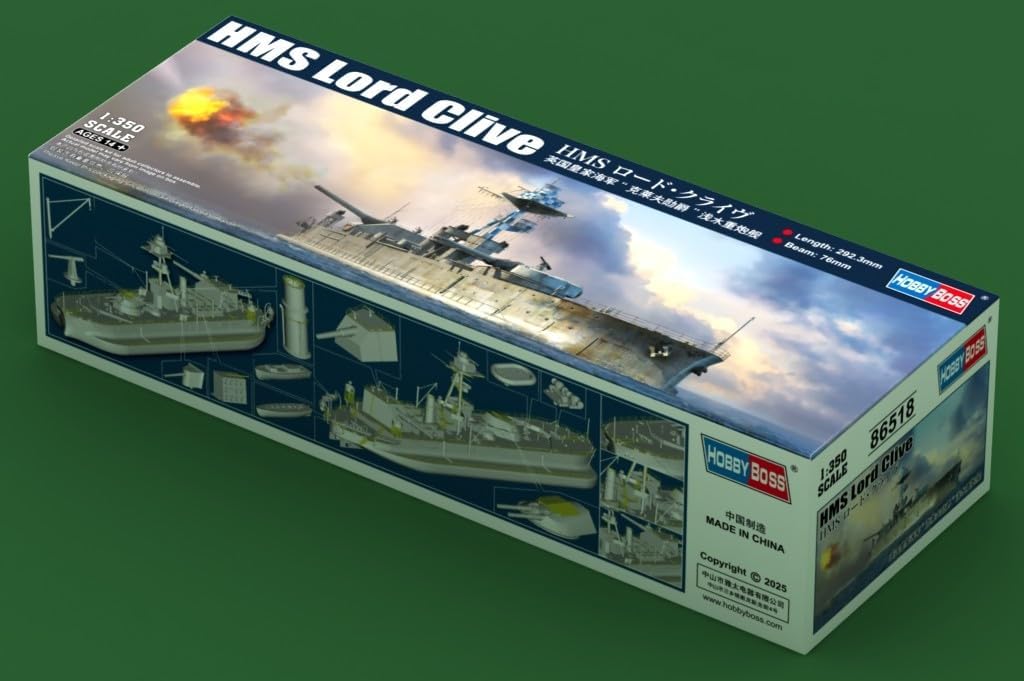 Hobby Boss 86518 1/350 HMS Lord Clive Monitor Model Kit-Collectible Precision