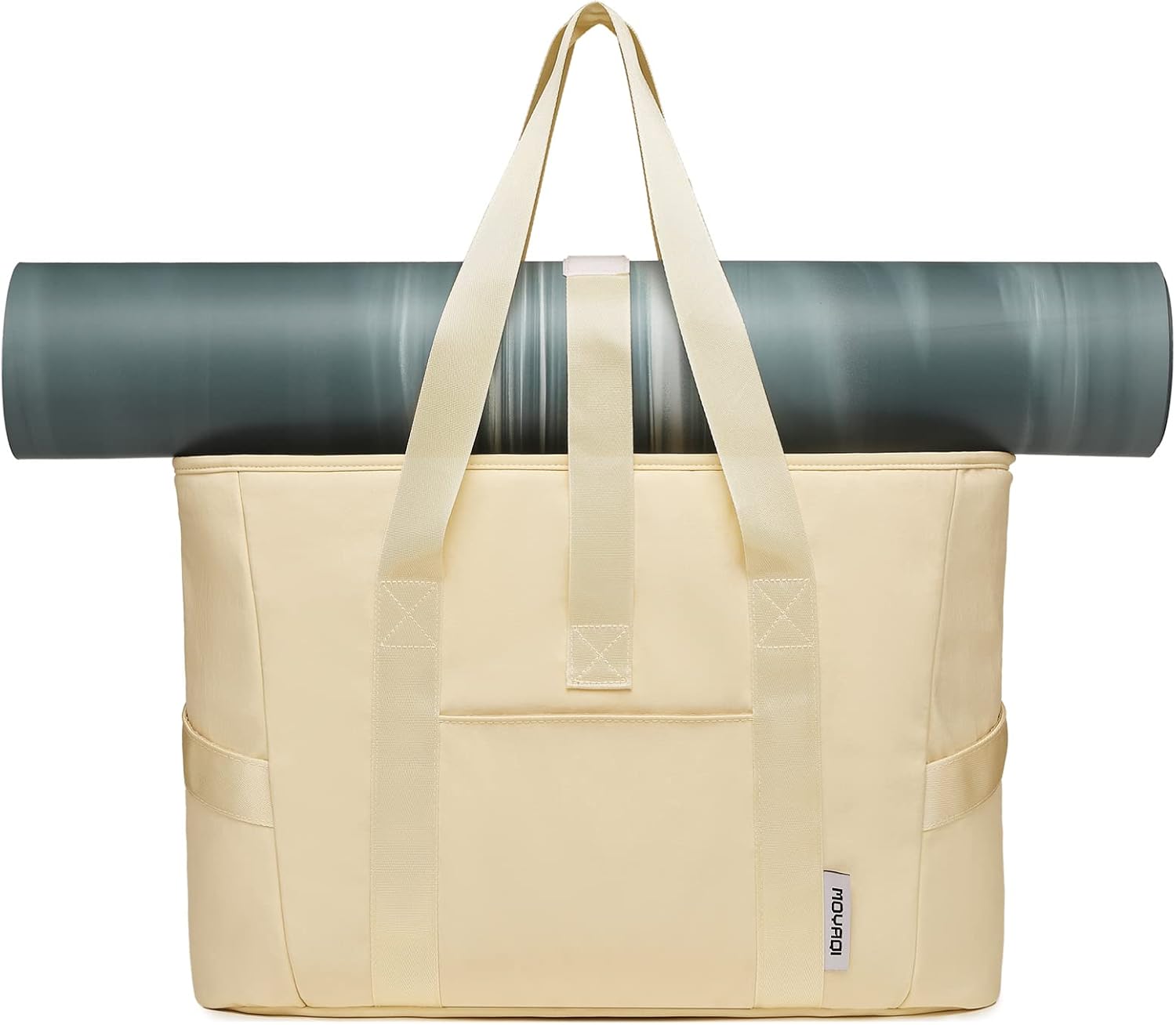 MOYAQI - Bolsa de yoga para mujer, bolsa de hombro grande con correa para esterilla de yoga para gimnasio, trabajo, viajes, escuela, playa, negocios