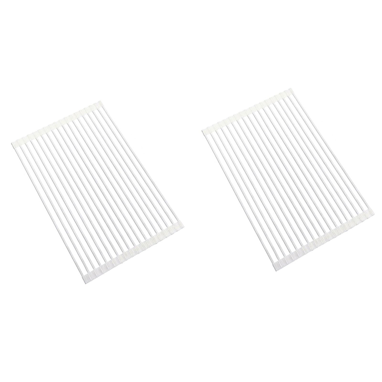 Égouttoir à vaisselle pliable pour évier de cuisine - Peu encombrant - Pour couverts, fruits et vétérinaires - Blanc