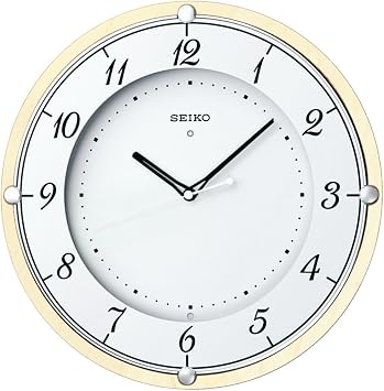 Seiko KX373A SEIKO Wall Clock, Radio-controlled Analog Wooden Frame, Natural Color, Wood Grain