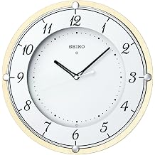 Seiko KX373A Seiko Clock Wall Clock, Radio Waves, Analog, Wooden Frame, Natural Color, Wood