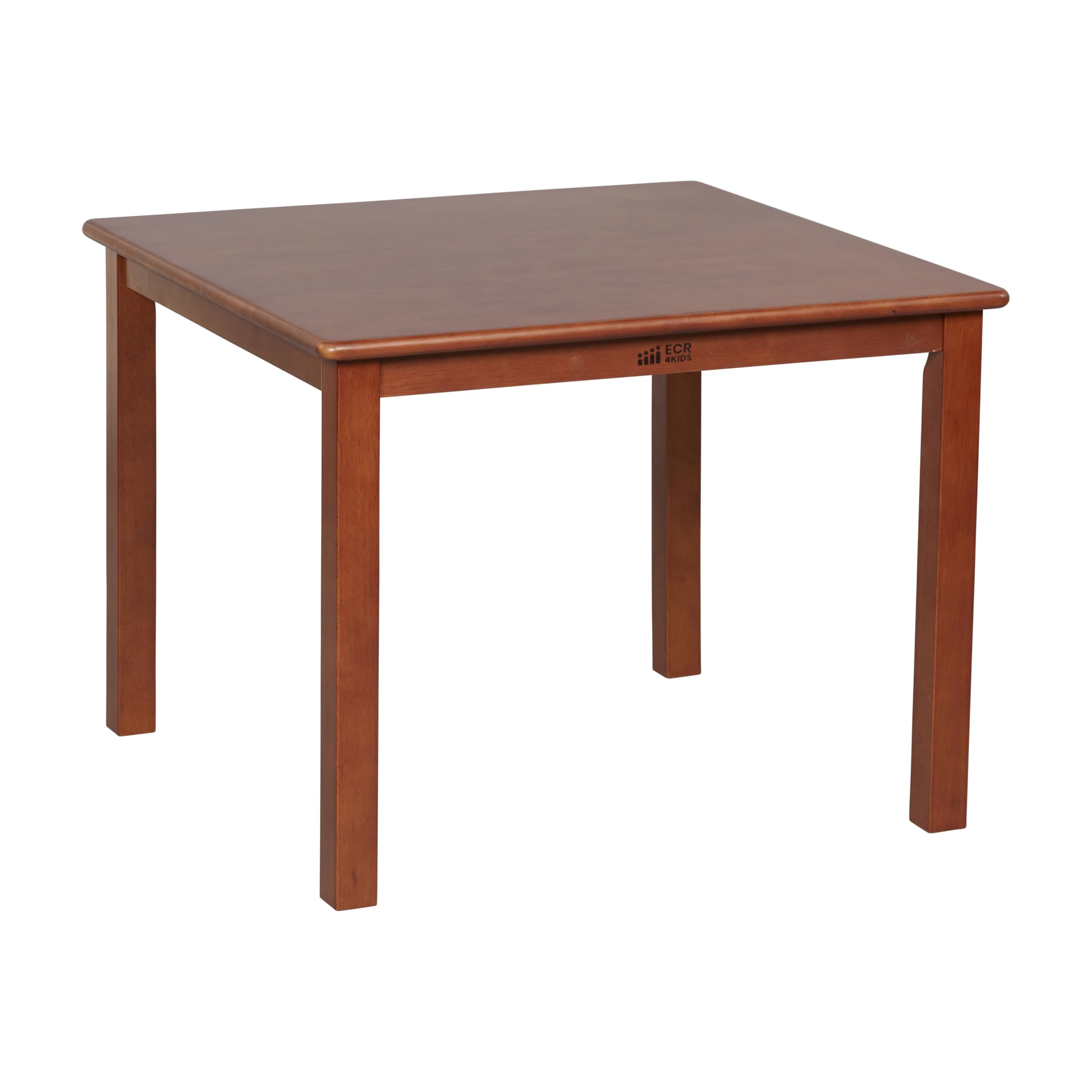 ECR4Kids 30in Square Hardwood Table with 22in Legs, Kids Furniture, Dark Walnut