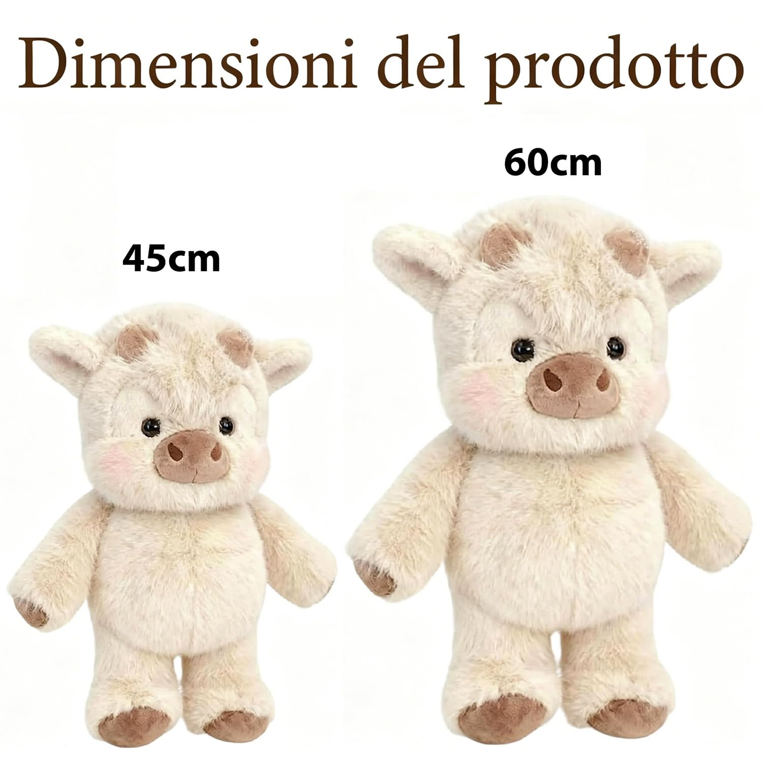Mucca Peluche Che Corre 45cm Cuscino Morbido Bambola Da Collezione A Forma Di Pecora Peluche