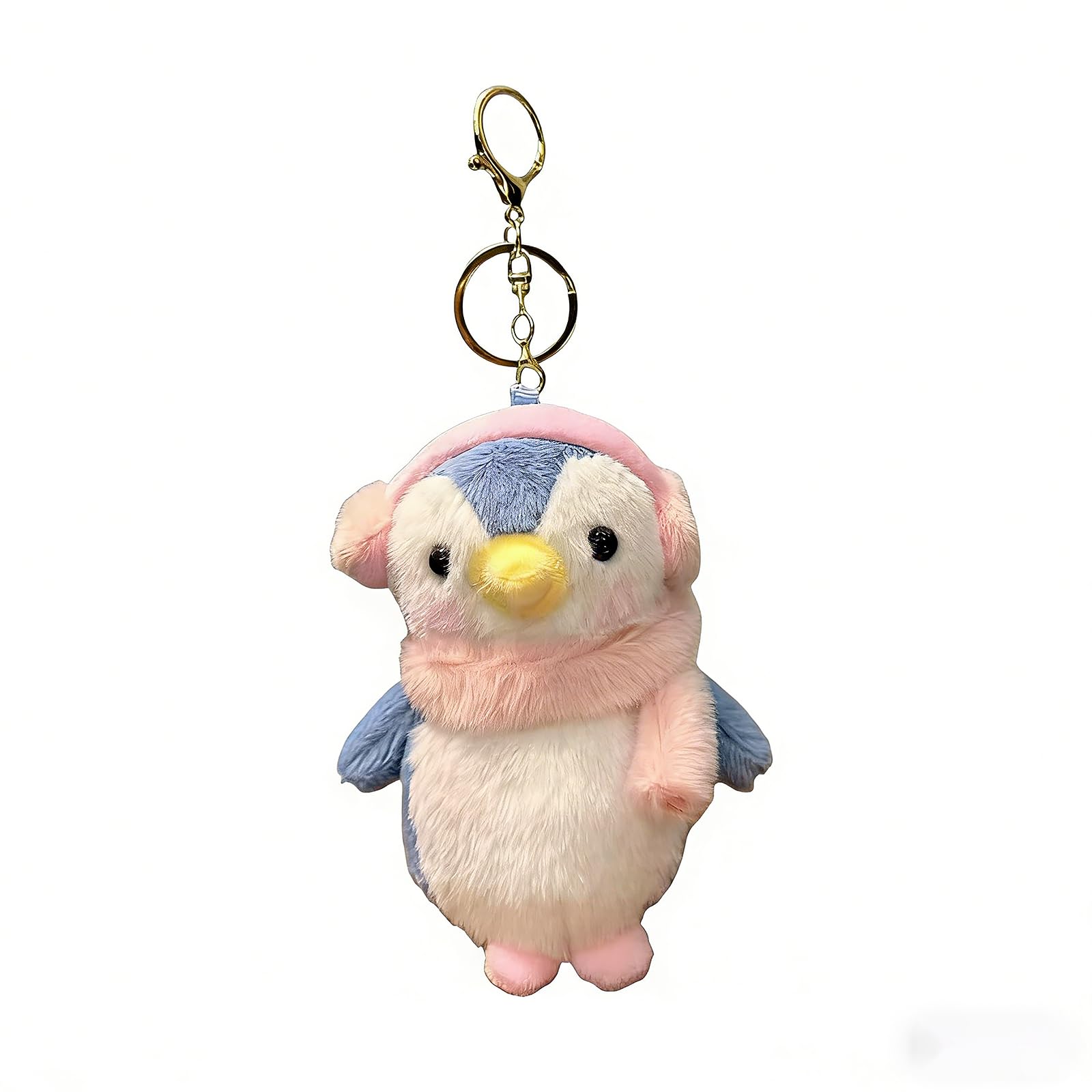 Litwlly Women's Blue Plush Penguin Keychain Cute Penguin Bag Purse Charms Soft Backpacks Keyring Car Keys Handbag Accessories For (Blue)