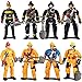 KEYUM 8 Pieces Firefighter Action Figures Fireman Figurines Toys with Tools for Party Decoration People Figures Playset for Kids & Toddlers