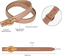 Vista 94 de Cinturón de cuero clásico con hebilla de metal para mujer con vestido de jeans Aah-negro-clásico