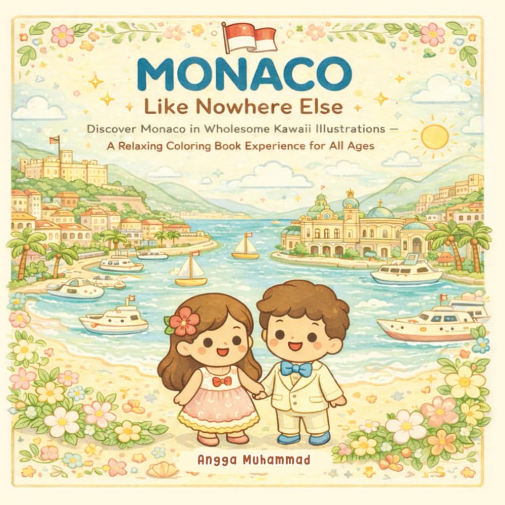 MONACO — Like Nowhere Else: Discover Monaco in Wholesome Kawaii Illustrations of Royal Traditions, Sunlit Beaches, and Enchanting Architectural Scenes ... Coloring Book Experience for All Ages