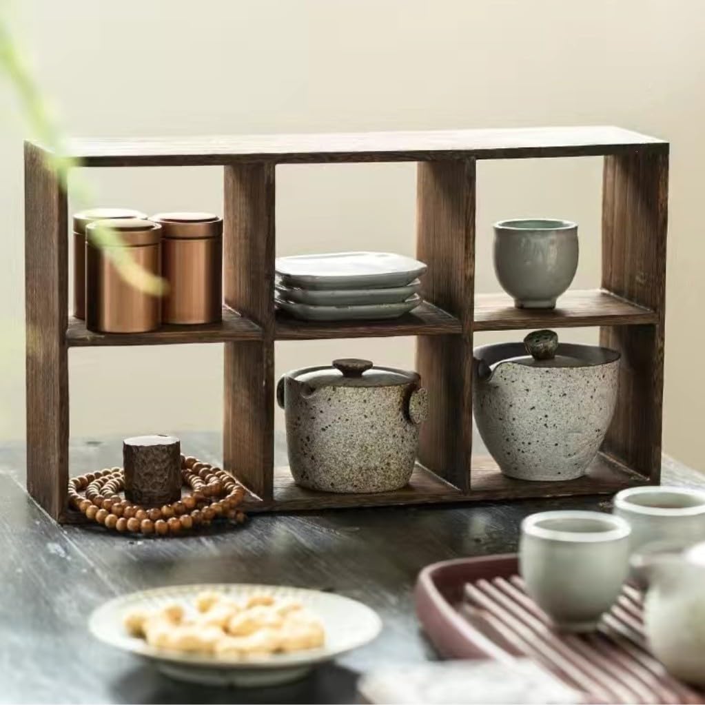 Amazon｜Skywinkディスプレイ棚 アンティーク 棚 ラック棚 木製