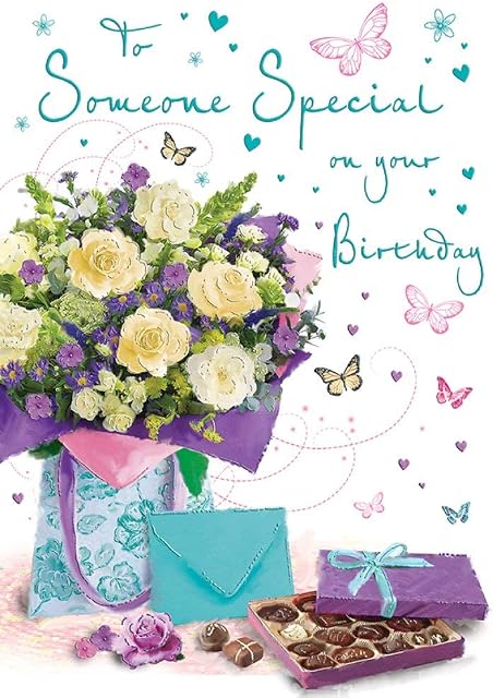 Birthday Card Someone Special - 9 x 6 inches - Regal Publishing, blue|silver|black|beige|brown|purple