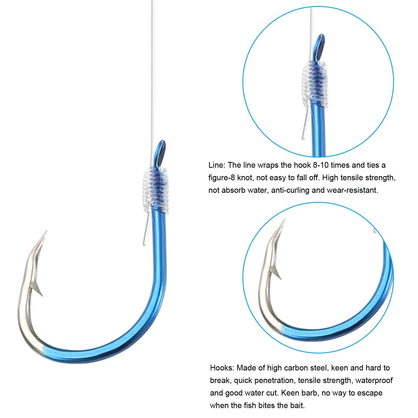 PATIKIL 9# Small Fishing Hooks with 45cm Line - Image 4