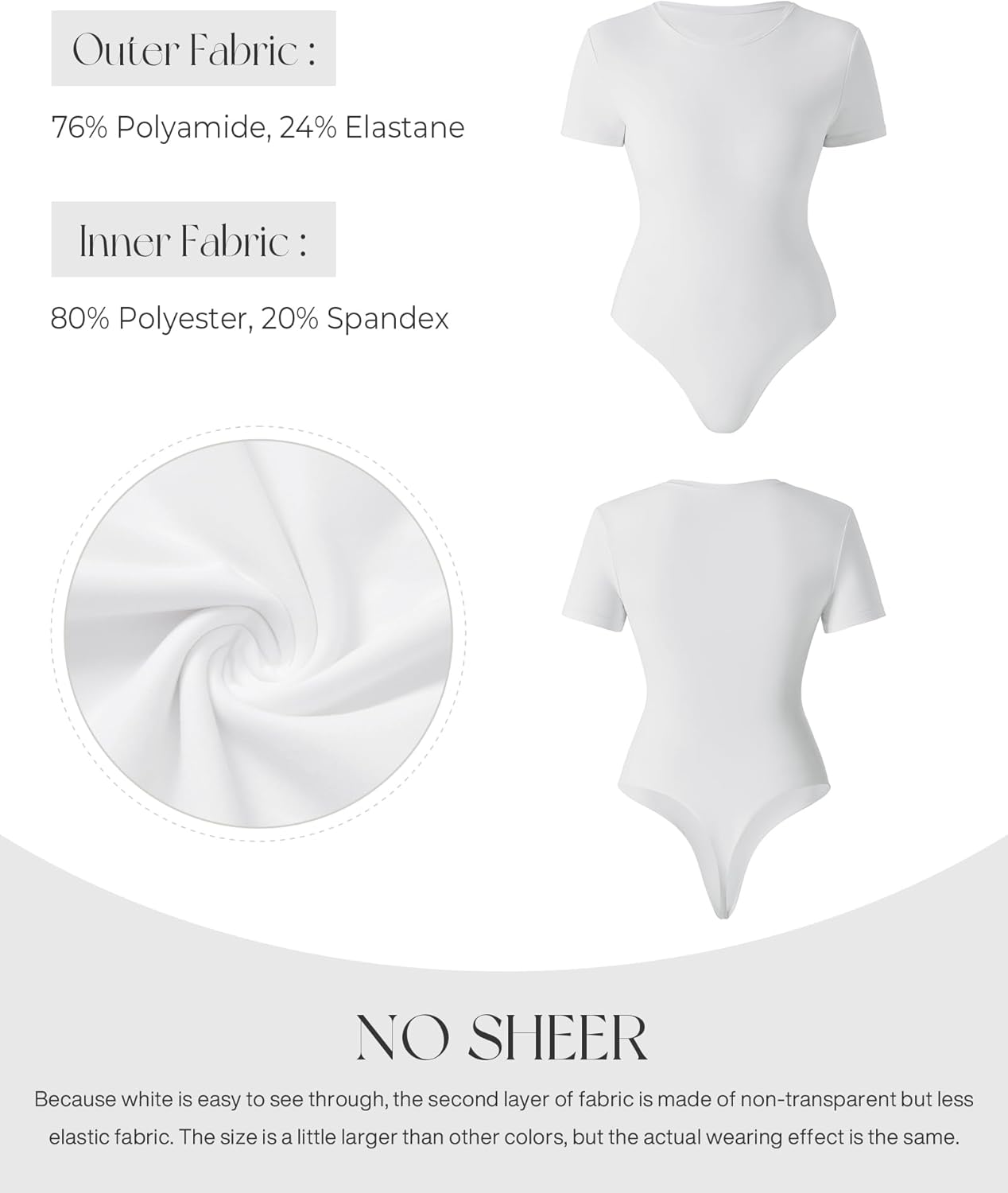 SUUKSESS Women Crew Neck Short Sleeve Thong Bodysuit Shirts Basic Top - Image 5