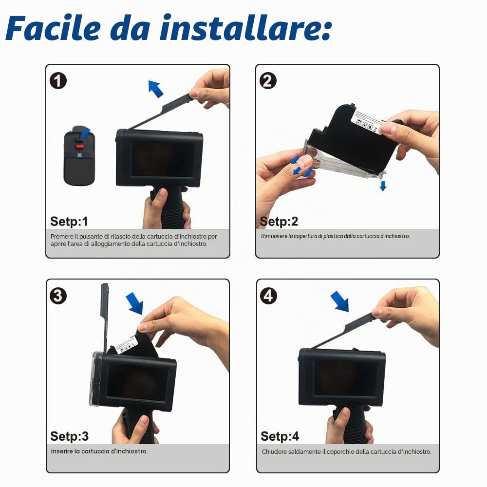 BENTSAI BT-HH6105B2 Stampante Palmare Portatile Macchina di codifica portatile per etichetta con codice a barre Logo Numero di serie Data di produzione (B2 Handheld Printer)