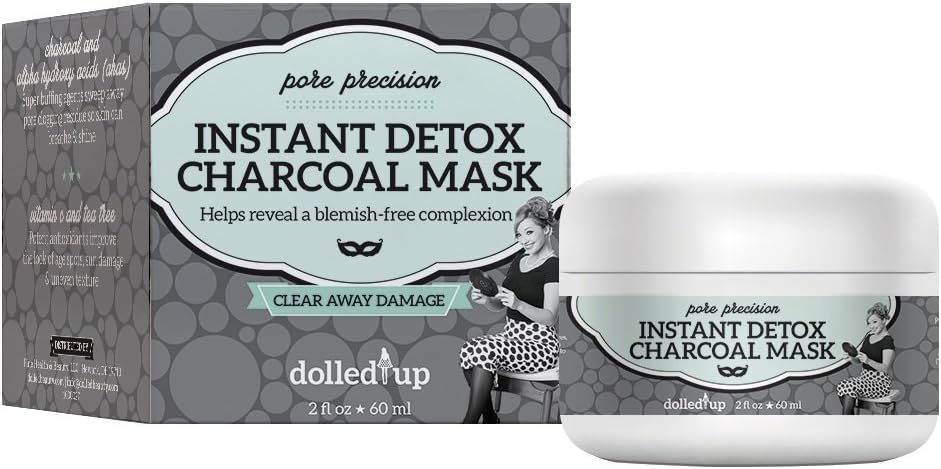 Pore Precision Instant Detox Charcoal Facial Mask, Blemish-Free Complexion, Clear Away Damage for all Skin Types 2oz / 60ml