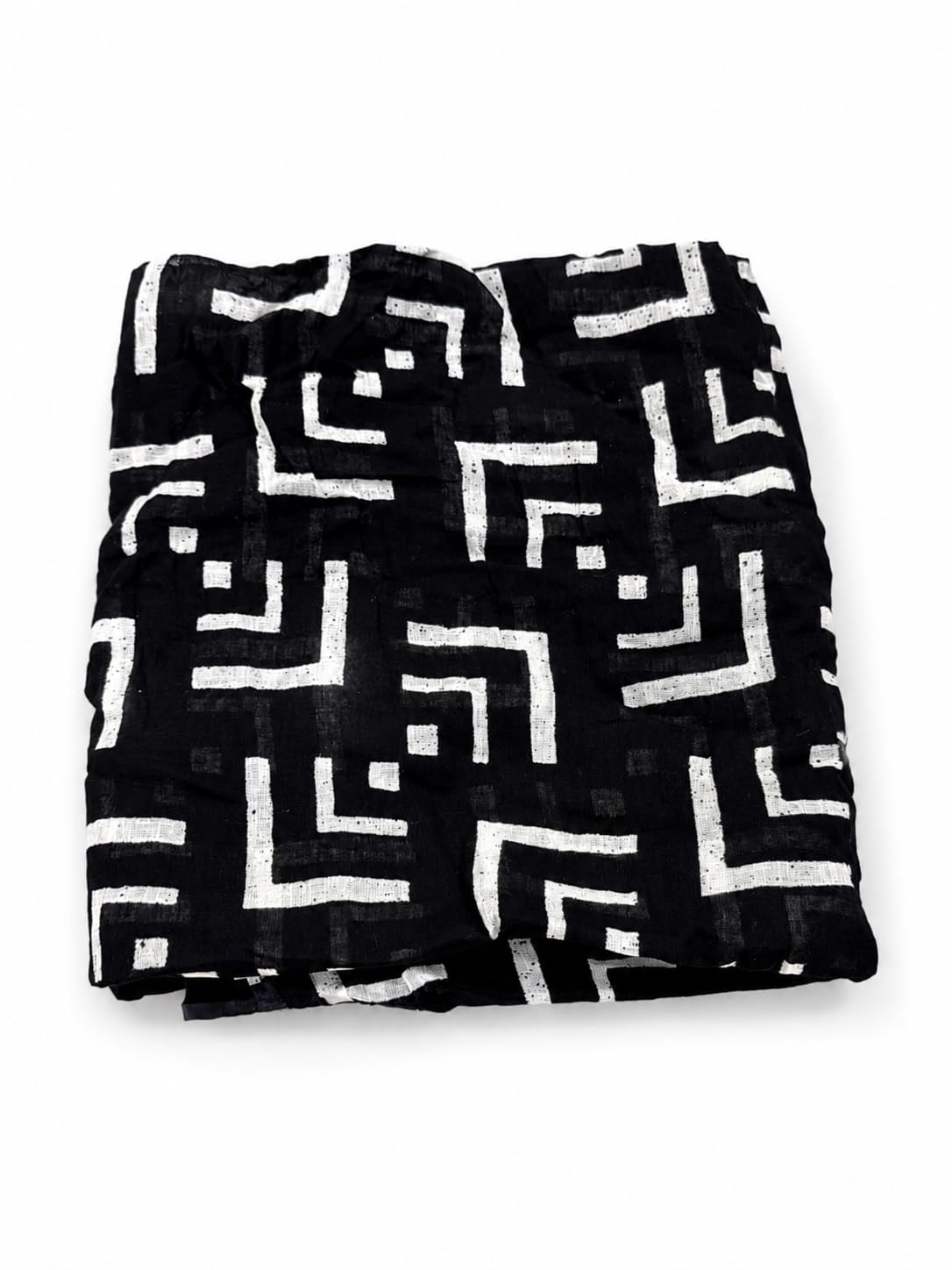 Tz-Women's Pure Cotton Dupatta, Black and White Floral Print, 2.5 Metres, Lightweight Summer Wrap pk-001-picture-18