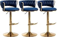 Vista 77 de Gold Velvet Bar Stools Set of 4, Counter Height Barstools with Low Back, Swivel Bar Stool for Kitchen Island, Pub (Grey)