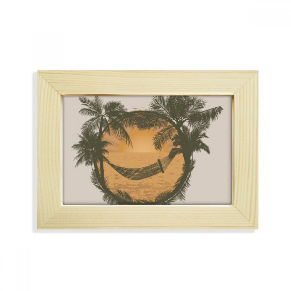 Marco de madera 5x7 pulgadas con pintura de playa para decoración de escritorio