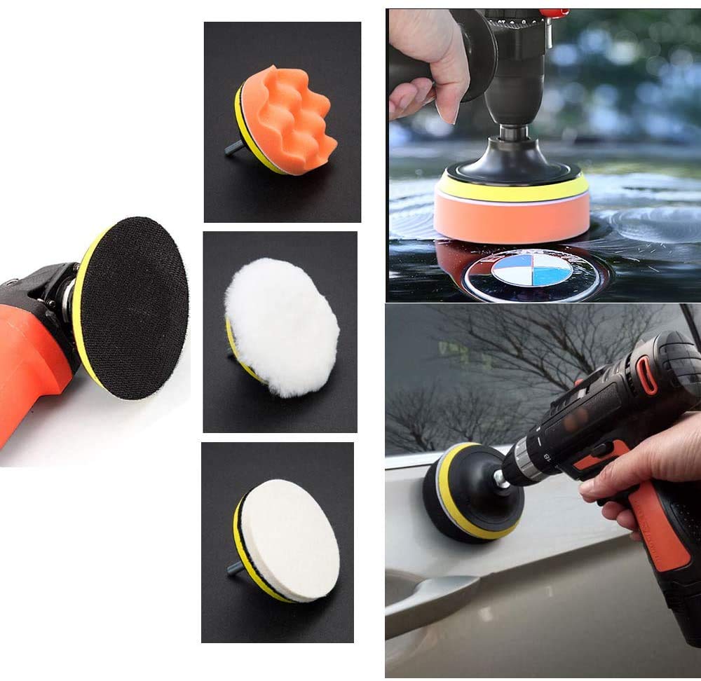 KIT COMPLET DE Polissage Voiture Avec Coussinets Et Accessoires En