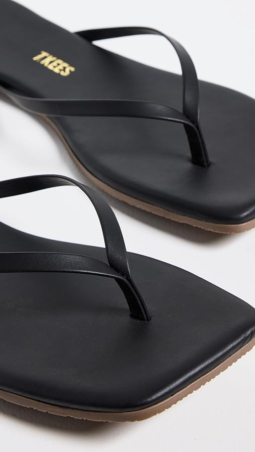 Amazon.com | TKEES Women's Square Toe Lily Flip Flops, Black