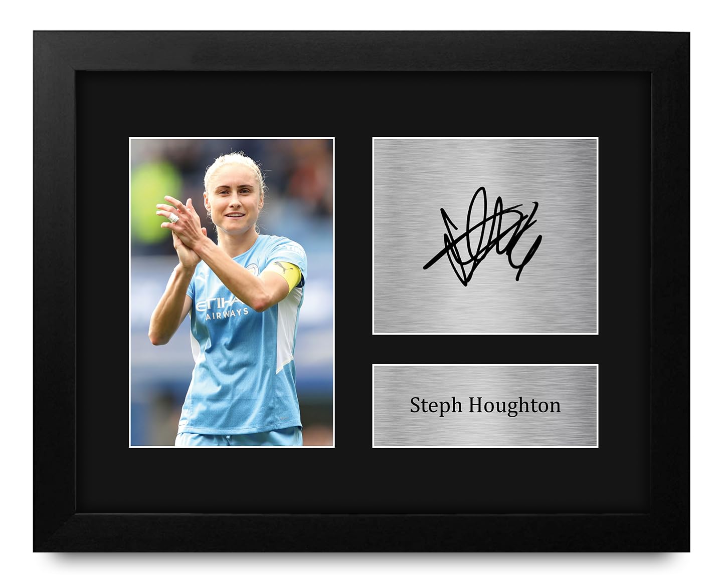 HWC Trading Steph Houghton Manchester City Framed Gifts Printed Signed Autograph Picture for Womens Soccer Fans and Supporters - US Letter Size