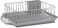 Farberware 3-Piece Large Dish Drying Rack with Drainboard & Utensil Holder - Rust-Resistant Kitchen Counter Drainer