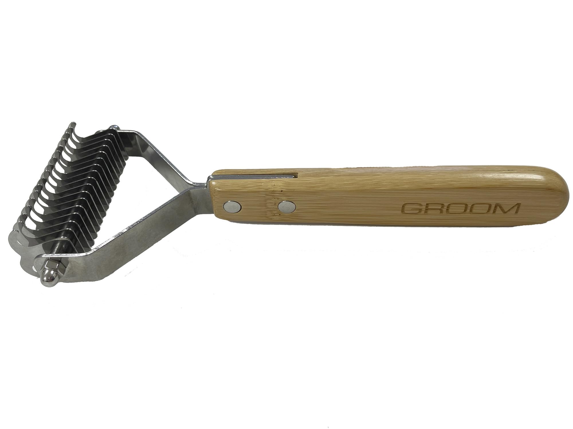 Happy Pet Double Sided Pet Dematting Comb Bamboo Deshedding Undercoat Rake for Shedding Dogs with Thick Coats Pet Accessory
