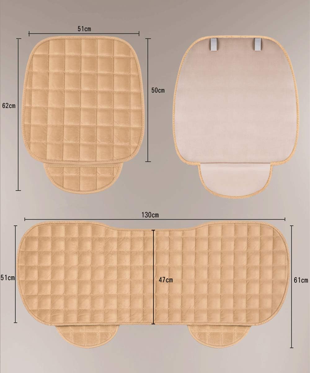 Soft Car Seat Cover, Plush Cushion Pad Mat Protector for Auto, Universal for Sedan Hatchback SUV, Car Interior Accessories - 2 Front Seat Covers & 1 Rear Seat Cover
