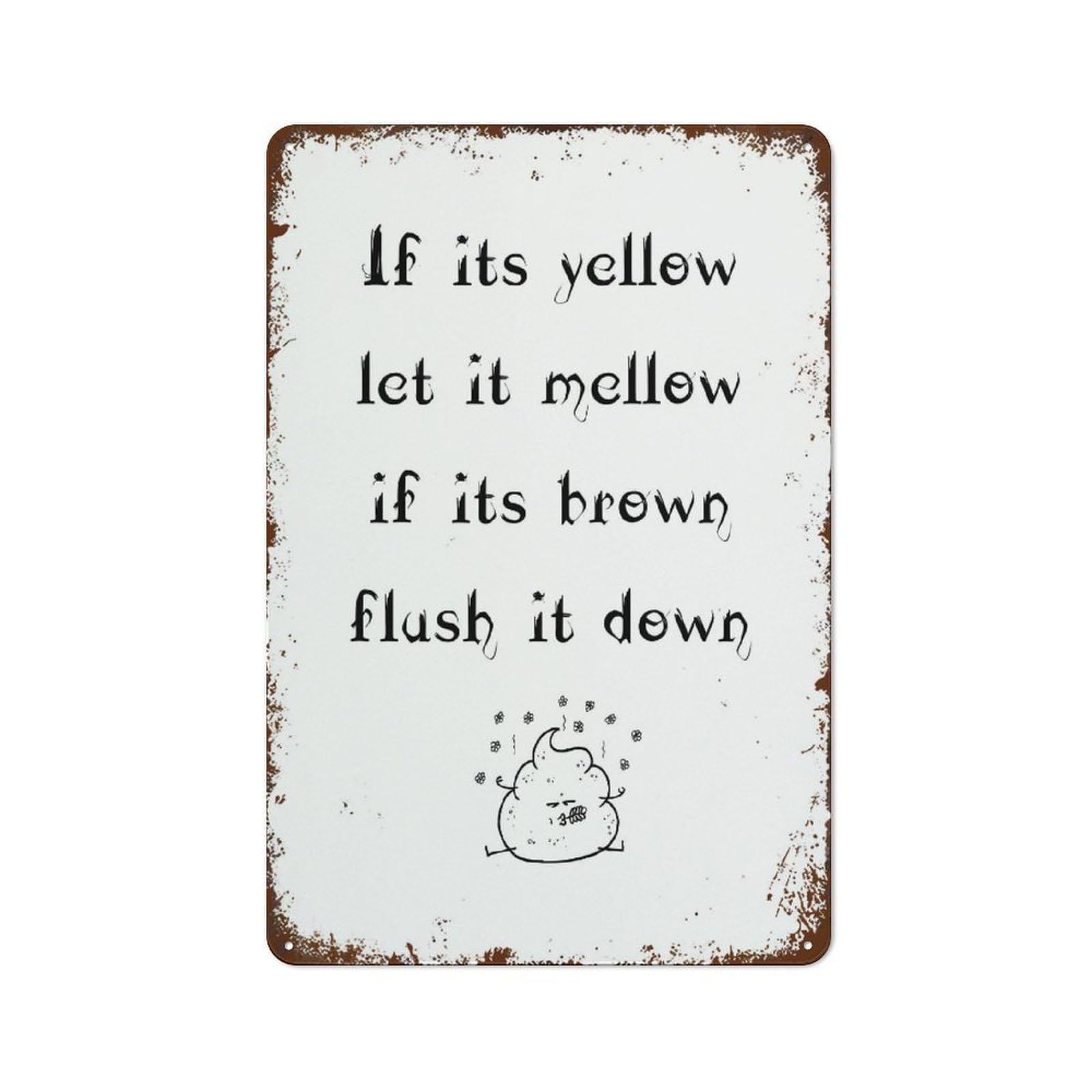 SMAZDFXX Flush It Down Funny Wall Decor Vintage Metal Tin Sign Plaque For Man Cave Bar Pub Club Home Room Poster 5.5"x8"