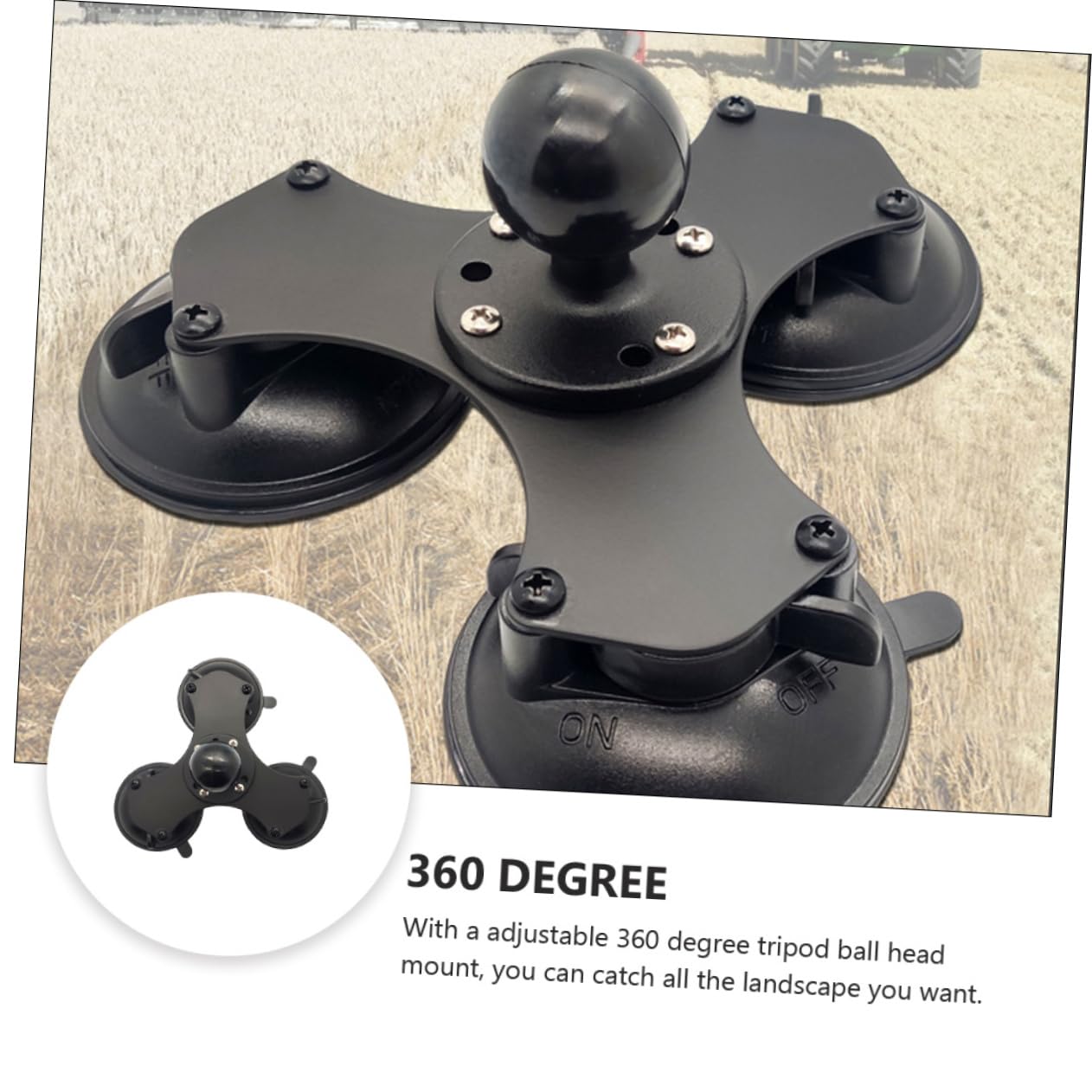 Soporte De Ventosa Triple para Parabrisas Base De Ventosa Cierre Giratorio Ajustable Compatible Dispositivos para Montaje De Succión Coche o Ventana