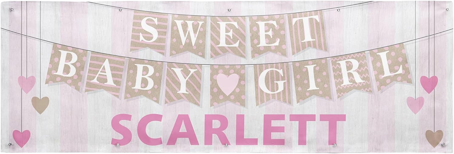 Let's Make Memories Personalized Welcome Baby Banner - Sweet Baby Banner - Customized Baby Shower Décor - Party Decoration - Indoor/Outdoor Vinyl - Blue - 8ft (32"Hx96"L)