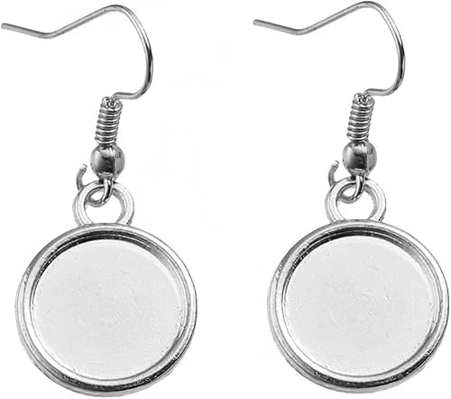 Earring Wire Hooks for 12mm Cabochon Settings, 20 Pack for