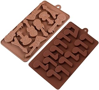KBstore 2 Pièces Moule à Chocolat - Forme de Guitare et Note Moules en Silicone pour Bonbon/Glace/Mini Savon Gelée #3