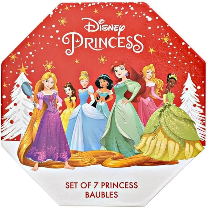 Disney Princess - Juego de 7 bolas de acrílico con purpurina