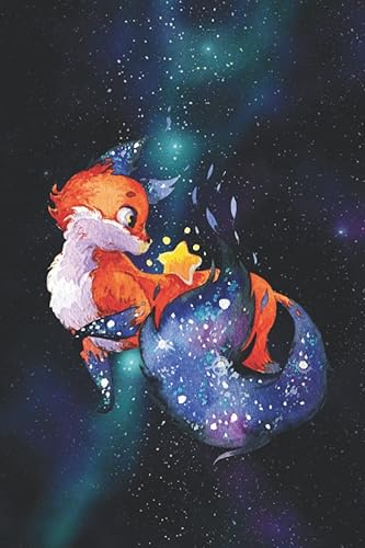 Galaxy Fox with Star Notebook - 6x9 120 Pages - Paperback