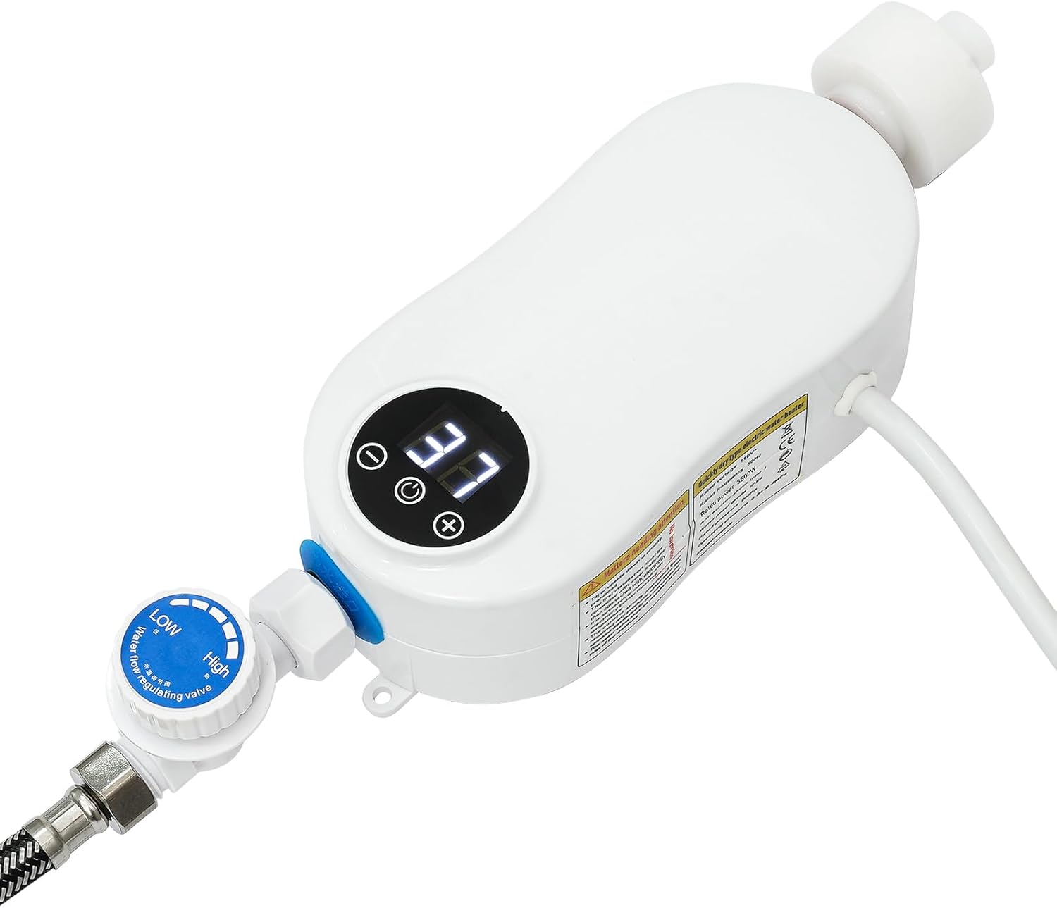 3500W 110V Tankless Electric Water Heater For Showers - Instant Hot Water, Portable With Shower Head