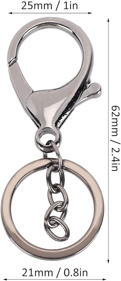 50 stuks draaibare metalen karabijnhaken voor het maken van sleutelhangers, knutselen, koord maken, halsbanden voor huisdieren