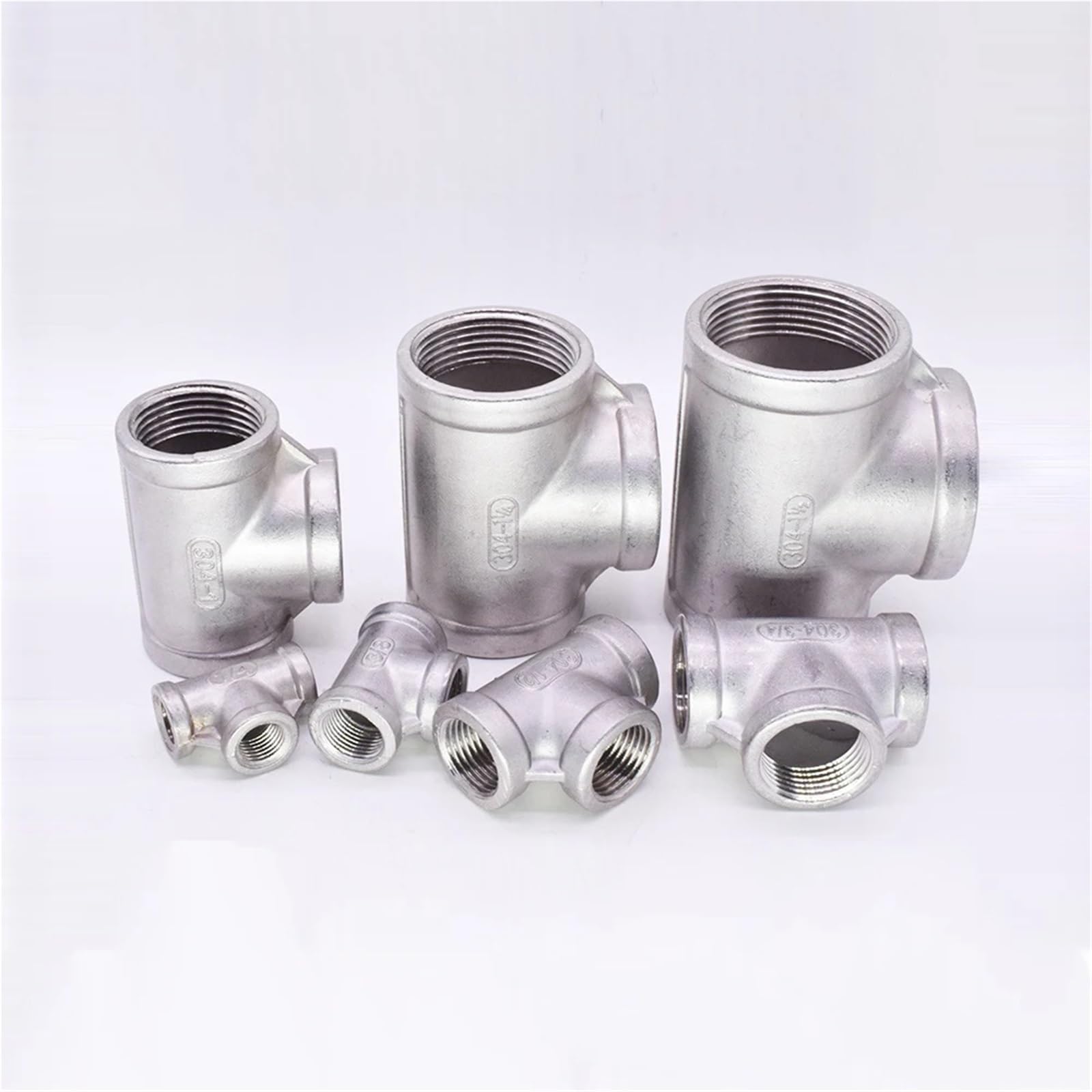 3/8" bspt NPT Female Tee 3 Ways Splitter 201 304 316 Stainless Steel Pipe Fitting Connector Coupler(BSPT SS201)