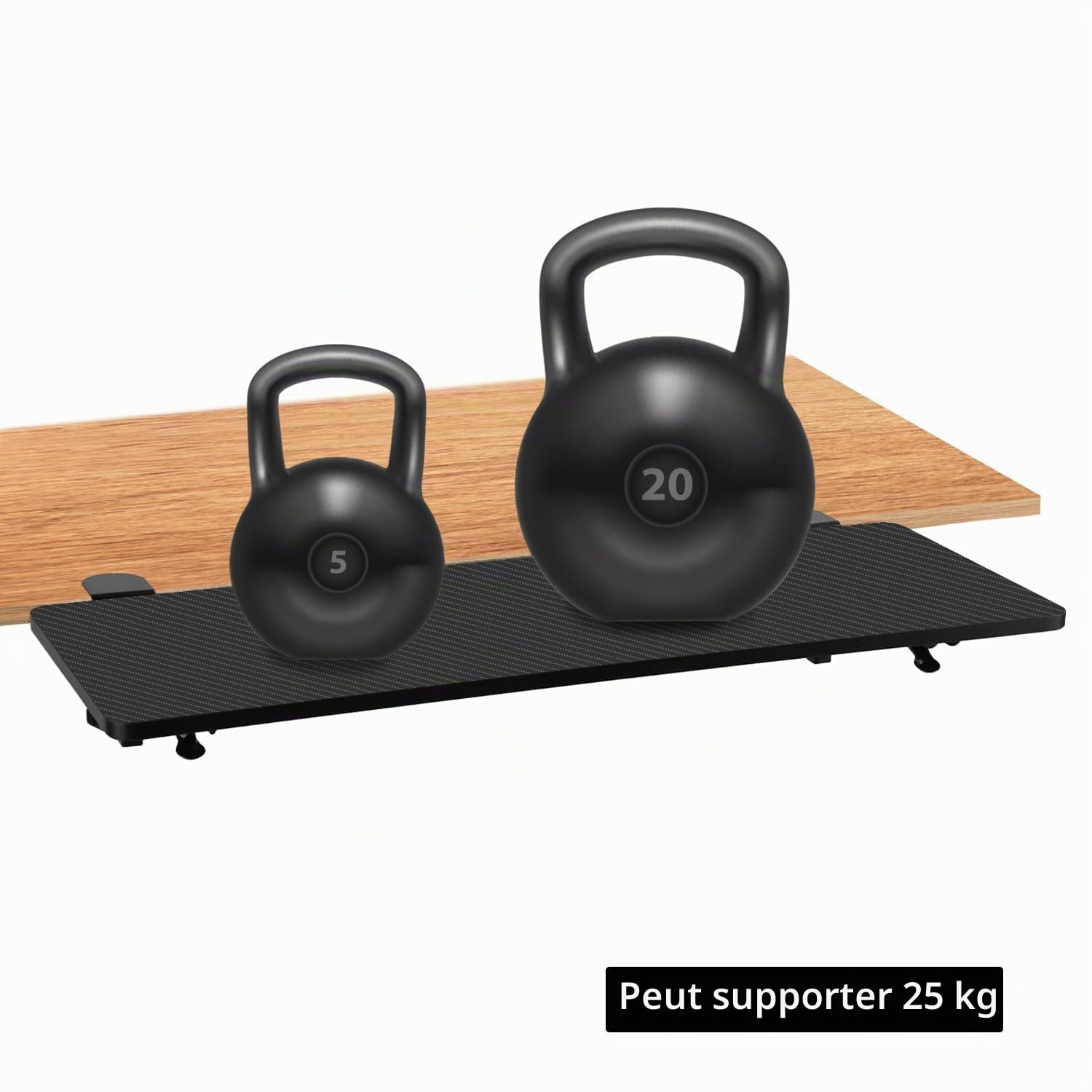 QWORK® Plateau d'extension de Bureau Ergonomique, Plateau d'extension de Bureau Pliable, 64 x 24 cm, Conception à Pince, pour la Maison et Le Bureau