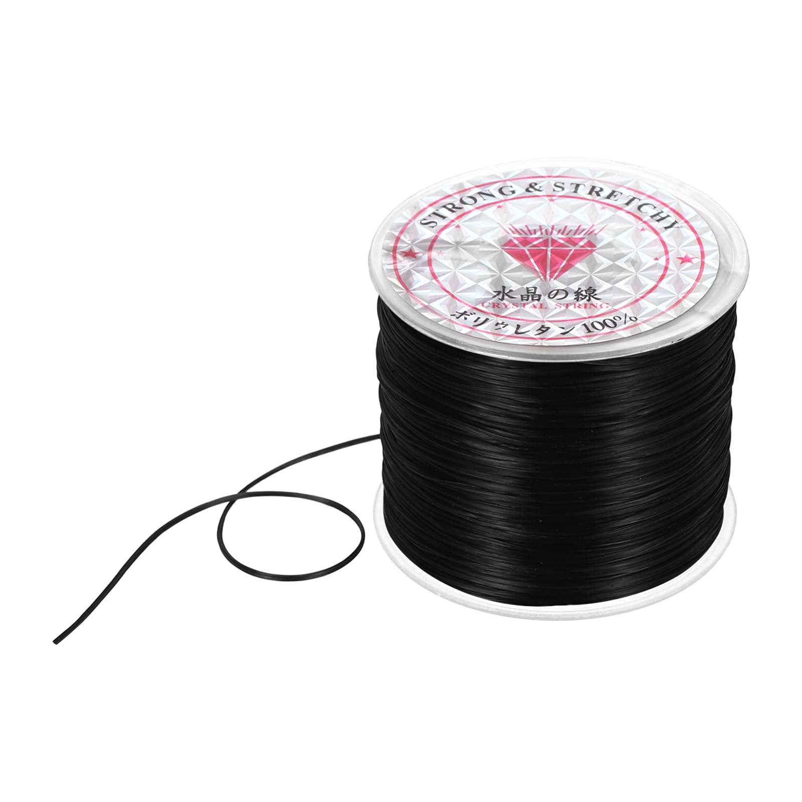 DMiotech Elastic String for Bracelets, 0.8mm Stretch Bead Cord for Jewelry Making, Necklaces and Bracelet Making Black, 100m