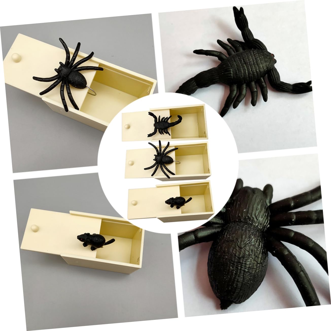 WOONEKY Spaventi per Feste di Halloween: 1 Set di 6 Giocattoli Scherzosi A Forma di Ragno Simulato per Decorazioni Spaventose