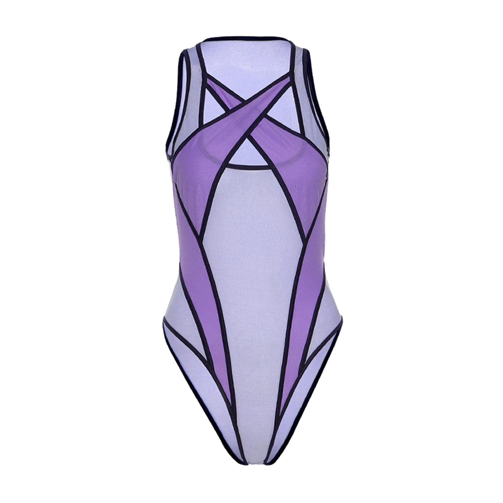 BNF®Female Bodysuit One Piece Fashion Summer Club Sheer Hollow Jumpsuit Lingerie S|Clothing, Shoes & Accessories | Womens Clothing | Swimwear-image-43