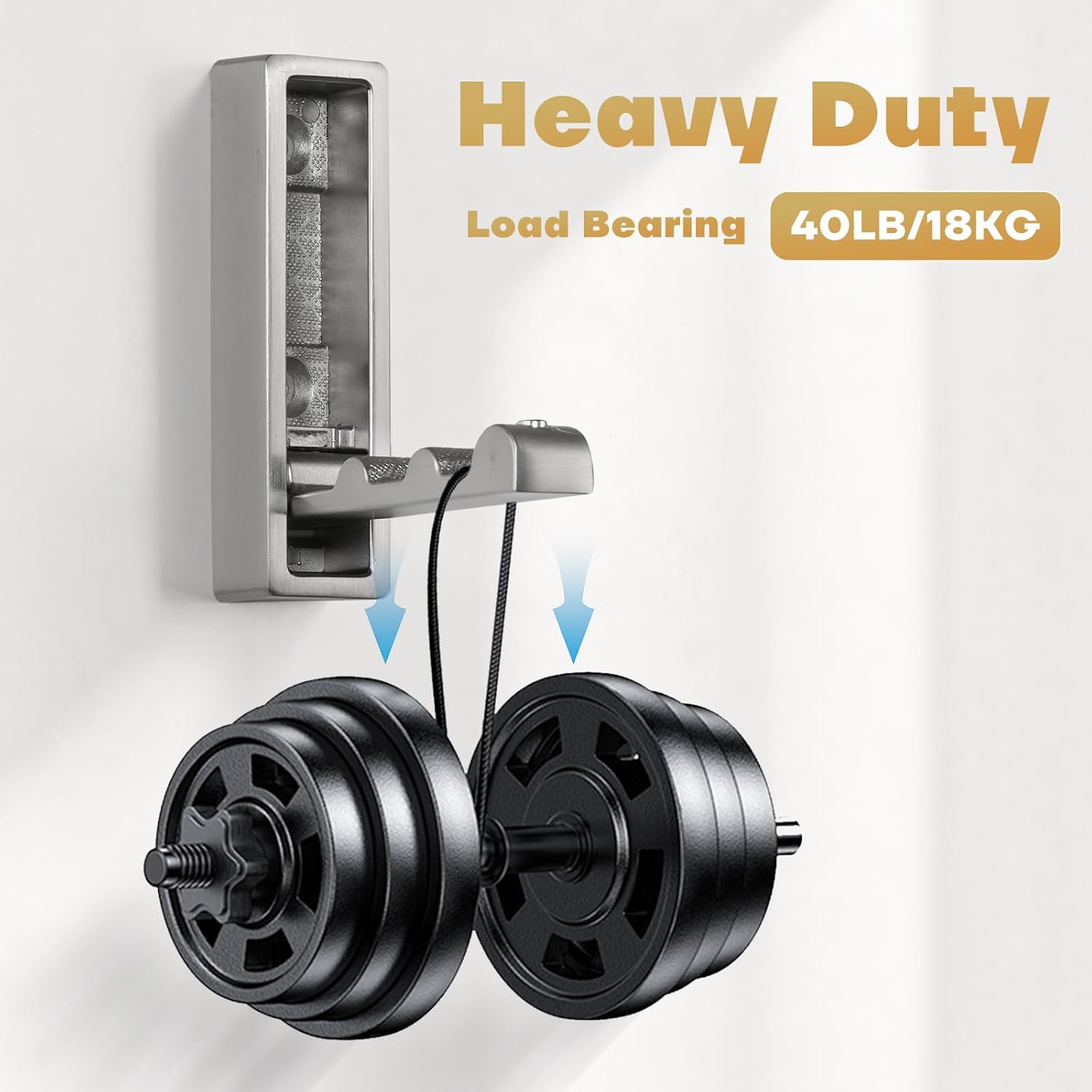 Folding Wall Hook, 4Pcs Foldable Coat Hooks Mounted, Heavy Duty Zinc Alloy No Rust Fold Up Hooks for Hanging Coat, Towel, Key, Hat, Bag, Jacket, Backpack (Brushed Nickel) - Image 5