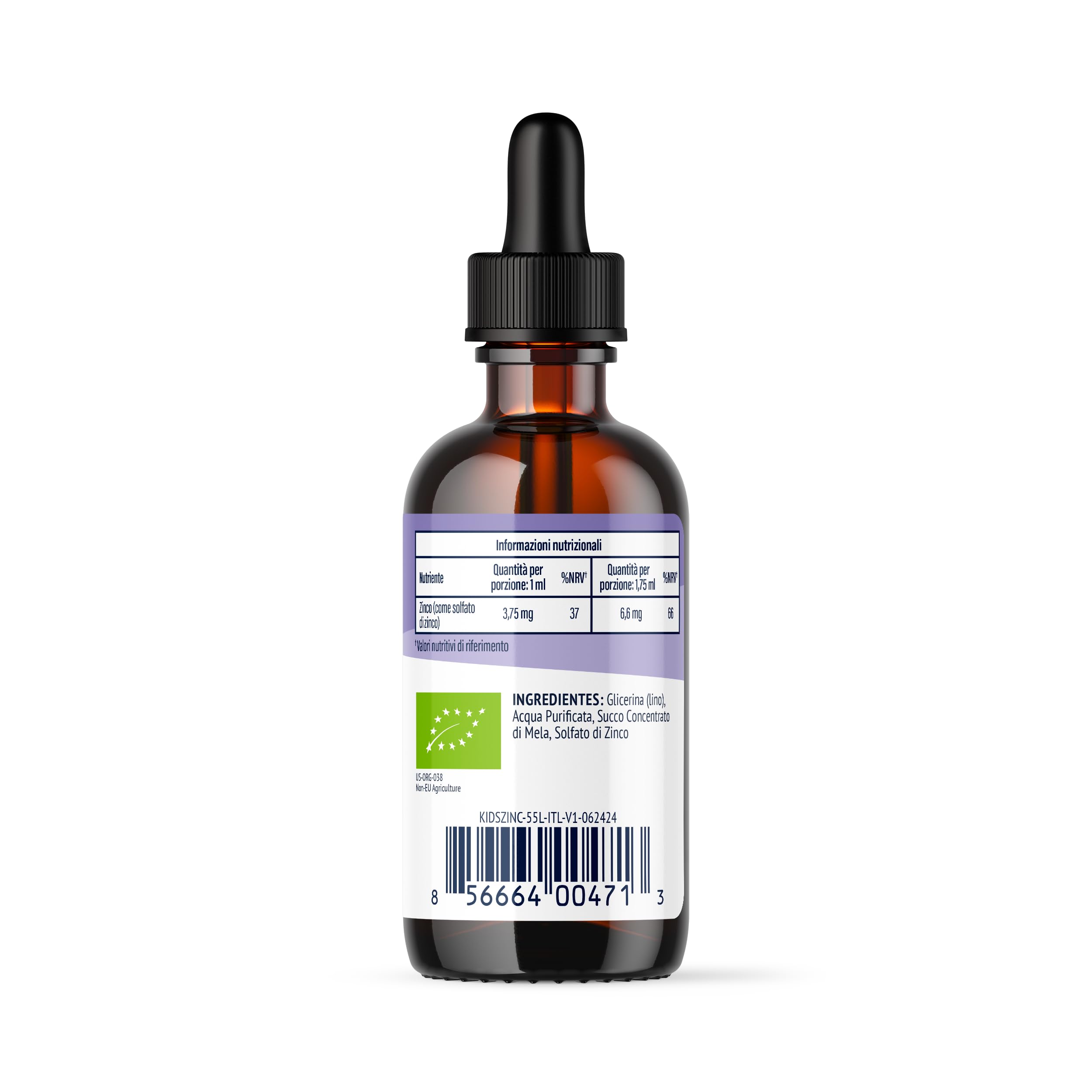 Vimergy Kids Zinc Integratore Liquido 55 ml – Integratore di Zinco per Bambini a Rapido Assorbimento – Sviluppo e Funzione Cellulare - Senza Zucchero, Coloranti, Aromi – Vegano, Gluten Free e Paleo