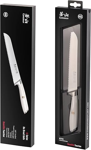 Miniatura 7 de Cangshan Cuchillo de pan forjado de acero alemán de la serie L1 1027563 de 8"