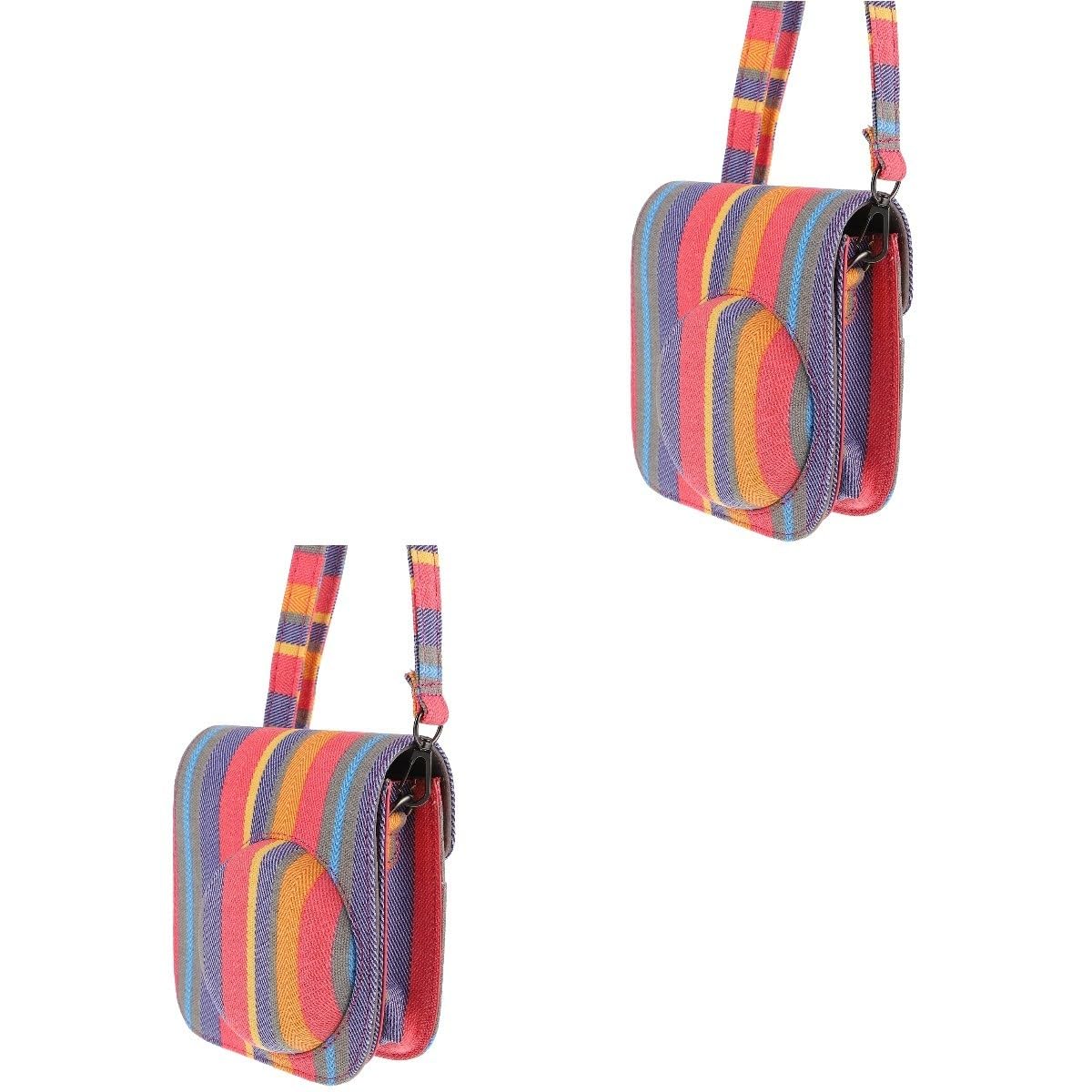 Lurrose 2 Piezas Bolsa de Cámara Instantánea de Lona para Estuche Protector Rayas para Uso y Actividades Aire