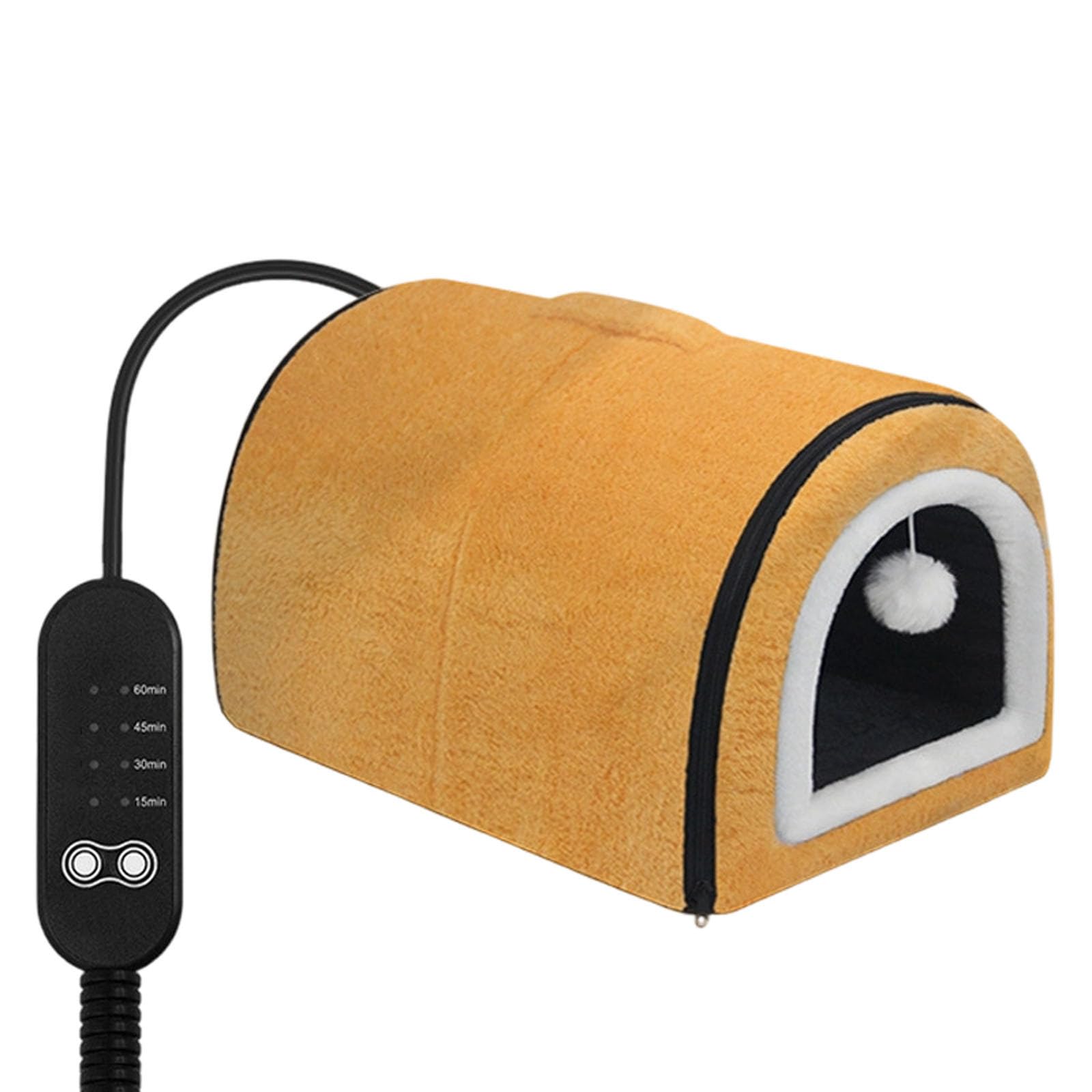 Winter Heated Cat Bed with Adjustable Temperature Control Detachable Semi Enclosed Design Arched Roof for Indoor Comfort Ideal Small Medium Breed Winter Home Travel Use (B, One Size)