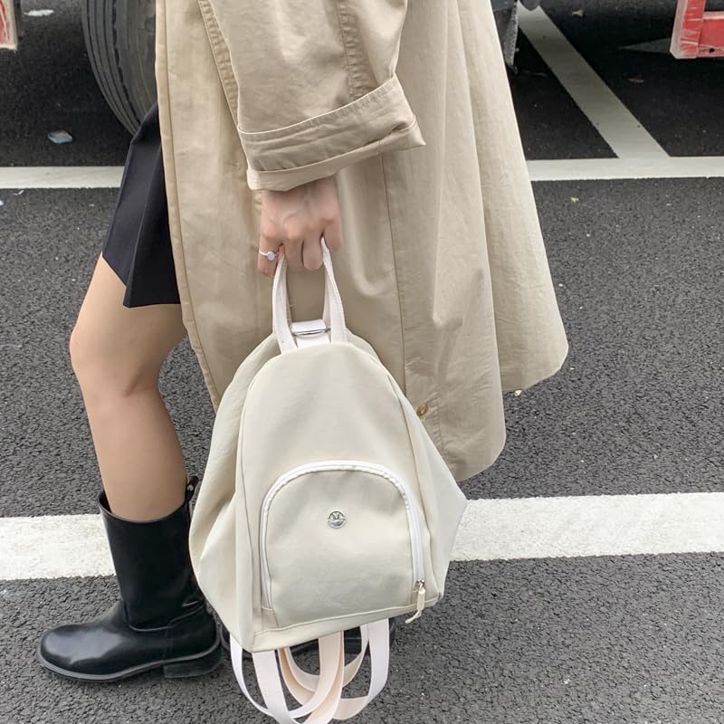 Women Leisure Commute ackpack Solid Color Soft Mountaineering Backpack (White)3